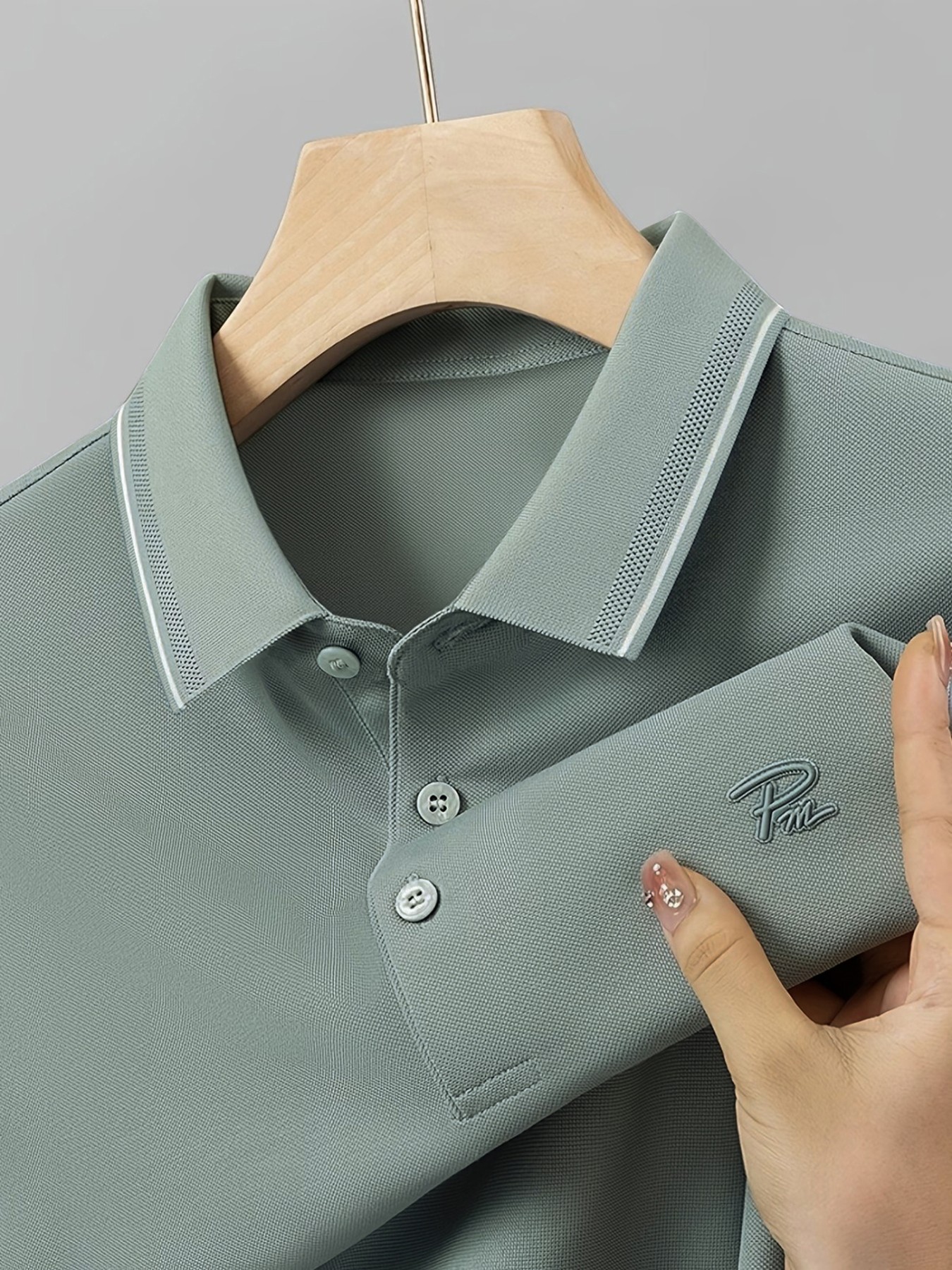 100% Knitting Dying PK Cotton Polo Shirt [Pm-Ash]